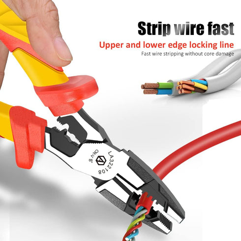 LAOA Needles Nose Pliers,Long Nose Pliers 1000 Volt VDE Insulated Electrician's Pliers with Stripping,Cutting Wire,Screwing Nails, Cutting,Clampin...