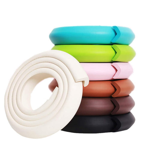 M2cbridge L Shape Extra Thick Furniture Table Edge Protectors Foam Baby Safety Bumper Guard 6.5 Ft (Off White)...