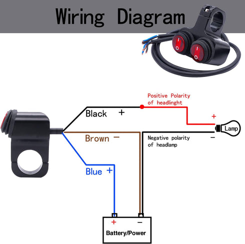 Taiss 7/8? Waterproof Motorcycle ATV Handlebar Push Button Switch,12v Led Illuminated Headlight Hazard Brake Fog Light O/I Aluminum Alloy Handleba...