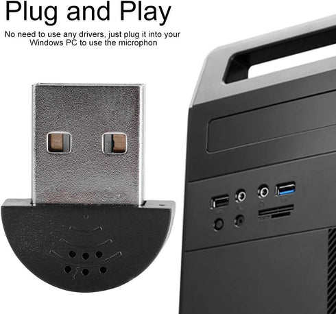 Mini Microphone, Portable USB Studio Speech 360° Omnidirectional Noise Cancellation Microphone Recording Audio MIC Adapter for Computer PC(black)...