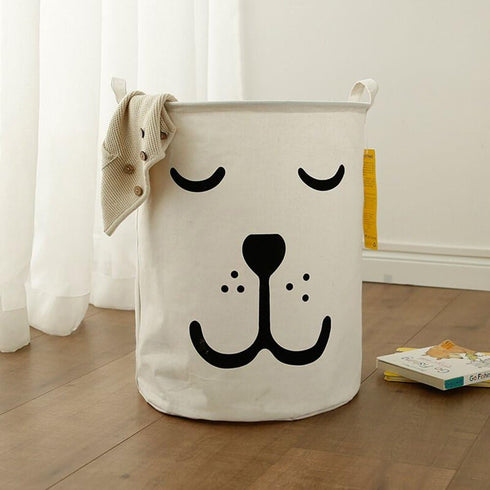 FANKANG Storage Basket, Nursery Hamper Canvas Laundry Basket Foldable with Waterproof PE Coating Large Storage Baskets for Kids Boys and Girls, Of...