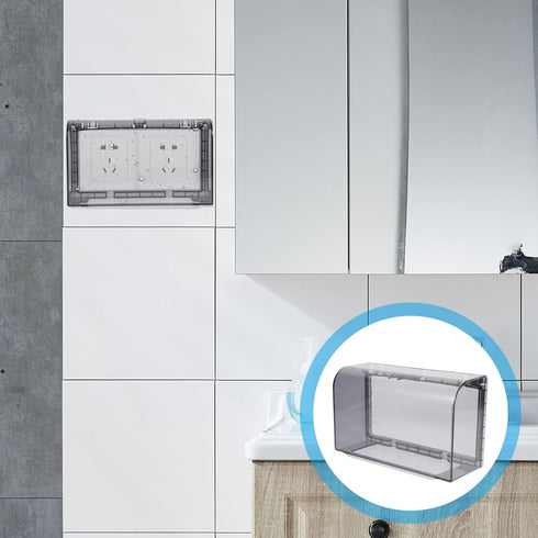 Flip Weatherproof Cover Outlet Cover, 2- Gang Wall Socket Face Plate Panel Box, Outdoor Receptacle Cover Protector, Black...