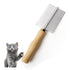 Dog Cat Pet Comb Double-Sided Grooming Brush Metal Comb for Loosening up Removing Mats Debris Tangles and Knots Wooden Handle Stainless Steel Toot...