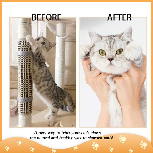 Cat Nail File Scratcher, Cat Scratch Pad Wrapped Around a Cat Scratching Post, Nail File for Cats with 80 Aluminum Oxide Grit, Cat Nail File Can H...