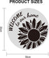 12pcs Flowers Welcome Stencils for Painting On Wood Sign 12inch Round Welcome Sign Stencils Rose Daisy Sunflower Hello Home Stencils with Paint Br...