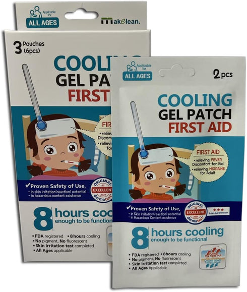 Cooling Pad First Aid for Fever Discomfort & Pain. Hydrogel Patch for Relieving Kid’s Sudden Fever Discomfort, Adult’s Migraine, Sudden Fatigue on...