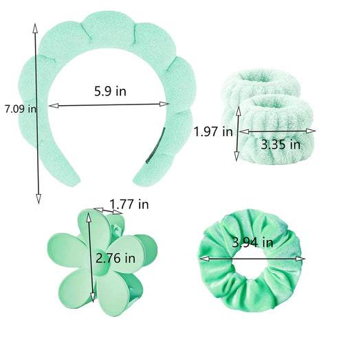RICHTOP Face Wash Headband for Women 6 Pack Skincare Headband Set Makeup Headband Green Sponge Spa Headband Teen Girl Gift Trendy Stuff Headband f...