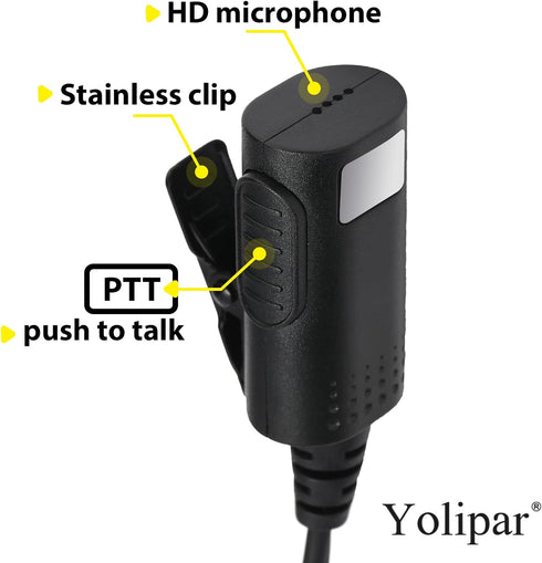 New HD-Mic Single-Wire Earpiece Surveillance Kit Compatible with Retevis BaoFeng, BTECH, Kenwood, Arcshell AR-5 Walkie Talkie with PTT Mic Tanspar...