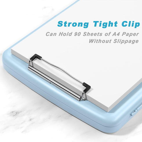 Rimilak Plastic Clipboard with Storage, High Capacity Nursing Clipboards with Pen Holder, Slim Clipboard Storage Box with Heavy Duty Clips, Clipbo...