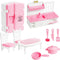 10 Pieces Mini Kitchen Set Dollhouse Kitchen Miniature Kitchen Set Doll Mini Kitchen for Kids Doll House Furniture and Accessories Set Mini Dollho...