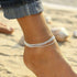 Boho Anklets Silver Layered Ankle Bracelets Turquoise Beach Foot Jewelry Adjustable for Women and Girls...