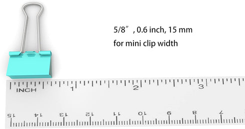 Colored Binder Clips Mini Metal Clamp 5/8-IN / 0.6-inch / 15-mm (Green, 40-Count)...
