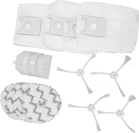 Sweeping Robot Accessories Vacuum Cleaner Replacement Compatible for Roidmi EVA SDJ06RM Sweeping, Include 4 Dust Bag, 4 Filters, 4 Side Brush and ...