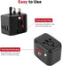 ADAGIO All in One Universal Travel Adapter, International Travel Plug Adapter with 2 USB-C Ports 2 USB-A Ports 100V-250V, 8A Fast Charging, Worldw...