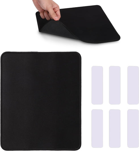 Sewing Machine Foot Pedal Pad 10.23 x 8.26 Inch, with 6pcs Adhesive Fasteners Black Sewing Machine Foot Mat Anti-Slip Rubber Sewing Machine Floor ...