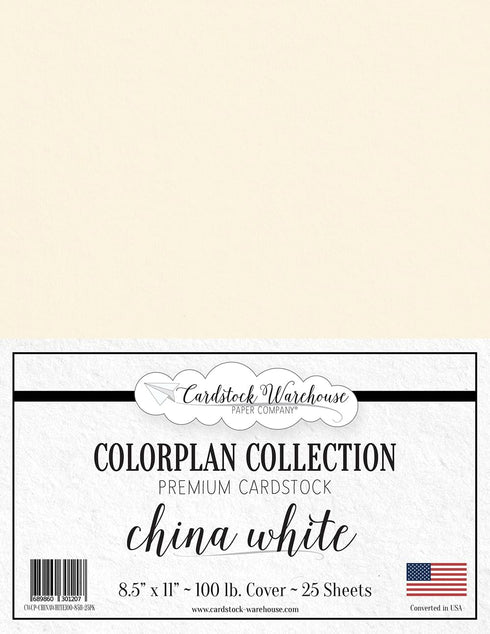 Cardstock Warehouse Colorplan China White - 8.5 x 11" - 100 Lb. / 270 Gsm Matte Premium Cardstock Paper - 25 Sheets...