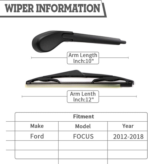 Rear Wiper Arm Blade Nut Set Replacement for Ford Focus 2012-2018,Rear Wiper Cover Accessories Assembly, Wiper Cap Set for Back Windshield Window,...