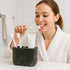 Creative Home Natural Charcoal Marble Maluku Collection Deluxe Rectangular Toothbrush Holder Makeup Brush Organizer Bathroom Countertop Organizer...