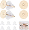 Beebeecraft 200Pcs Earring Posts 24K Gold Plated Stainless Steel Flat Pad Blank Earring Studs with 200Pcs Plastic Ear Nuts for DIY Stud Earrings J...