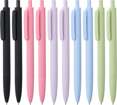 Black Gel Pens Fine Point Smooth Writing Pens Bulk, Soft Touch Cute Pens Aesthetic School Supplies, 0.5mm Black Ink Pens for Journaling, Cute Offi...