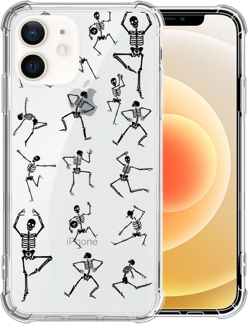 ZHEGAILIAN Case Compatible with iPhone 15 Plus Case,Dancing Skulls Case for iPhone 15 Plus Cases for Women Girls,Clear with Slim Flexible Soft TPU...