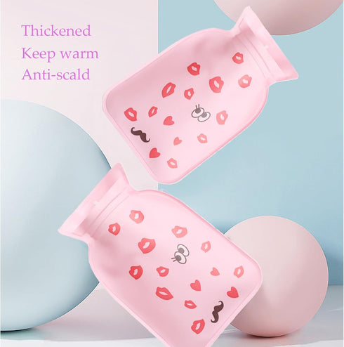 DOIITIEN Pain Relief Hot Water Bottle with Soft Cover 1.0L Rubber Hot Water Bag for Neck Shoulder and Hand Feet Warmer Menstrual Cramps Hot Compre...