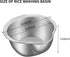Rice Strainer and Colander Bowl With Side Drainer,Metal Rice Washer 18/8 Stainless Steel Rinser Washing Bowl For Quinoa, Fruits,Vegetables, lentil...