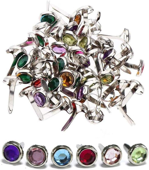 QianDanS 120Pcs Mini Brad Pearl Head Split Pins Round Paper Craft Fasteners Iron Brads for Paper Craft DIY Stamping Scrapbooking...