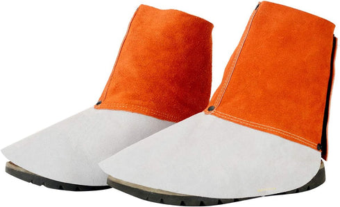QeeLink Leather Welding Spats - Heat and Abrasion Resistant Welding Boot Covers - Shoes Protectors - Welding Gaiters, 1 Pair...