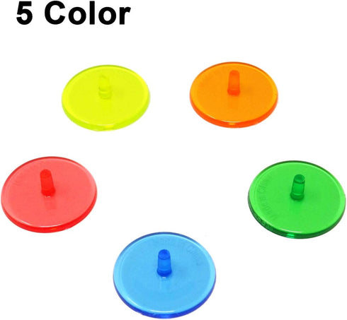 Honbay 100PCS Plastic Round Transparent Golf Ball Position Markers for Golf and Baseball (5 Color, 24mm)...