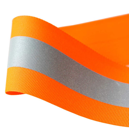 JINBING Sew On Silver Reflective Tape for Clothing Safety Fabric Webbing Trim Strip Orange 2" x 16ft...