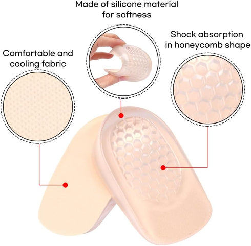 Premium Heel Cushions for Heel Pain Relief & Shoe Comfort - Gel Inserts for Women and Men, High Heel Pad & Grips, Adjust for Shoes Too Big (Small ...