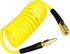 YOTOO Polyurethane Recoil Air Hose 1/4" Inner Diameter by 10' Long with Bend Restrictor, 1/4" Industrial Quick Coupler and Plug, Yellow...