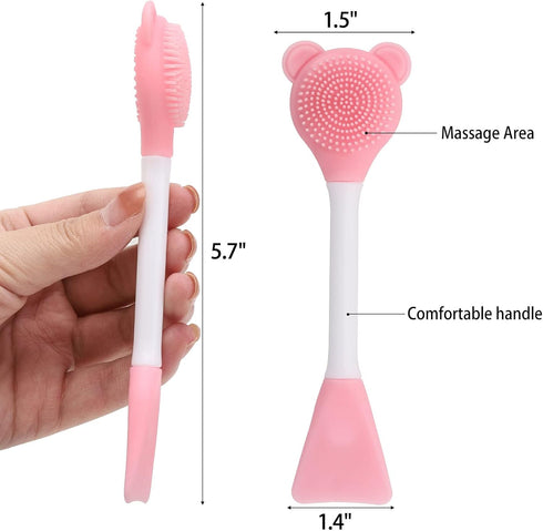 Tbestmax Manual Facial Brush Skin Cleansing Cleaner, Silicone Facial Scrubber, 2-in-1 Skin Care Face Wash for Deep Pore Exfoliation Massaging 10 P...