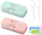Dental Floss Portable Case Dental Floss Dispenser Automatic Dental Floss Picks Cases for Teeth Cleaning,Specialized Floss (Pink+Green+50pcs Floss)...