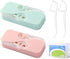 Dental Floss Portable Case Dental Floss Dispenser Automatic Dental Floss Picks Cases for Teeth Cleaning,Specialized Floss (Pink+Green+50pcs Floss)...