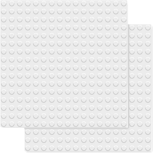 BOROLA Classic 10" x 10" Base Block Plate Compatible with All Major Brands Style Bricks (Only with Bigger Size Blocks) 2Pcs, White...