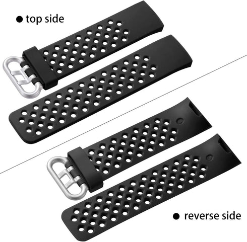 Wepro Bands Replacement Compatible Fitbit Charge 3 for Women Men Large, Waterproof Breathable Holes Watch Sport Strap Accessories for Fitbit Charg...