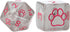 Gate Keeper Games and Dice: Inclusion Dice: Cat Dice - 7pc RPG Set, Grey w/ White Kitten Figure, Pink Numerals, 7 Resin Dice for Role Playing Game...