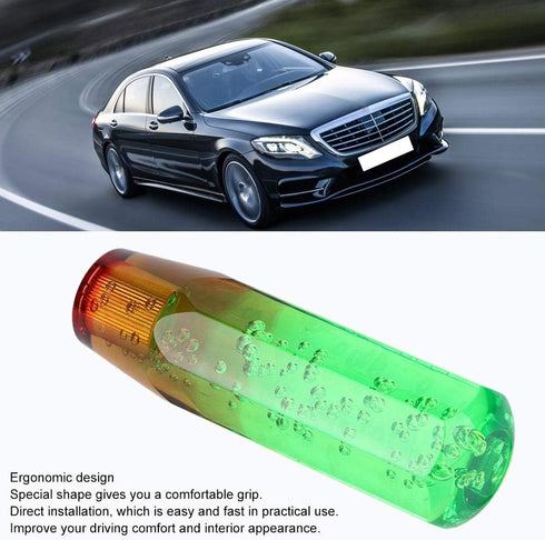 Car Shift Knob Head, Universal Two-Color Crystal Bubble Shift Gear Knob Manual Gear Stick Lever Head with 8mm 10mm Thread (Green Brown)...