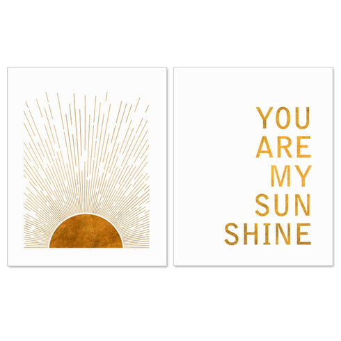 Sun Rise Art, You Are My Sunshine, Kid Room Wall Decor, Boho Sun Wall Art, Minimalist Art, Boho Art Print, Modern Art, Sun Print, Set of 2 Prints ...
