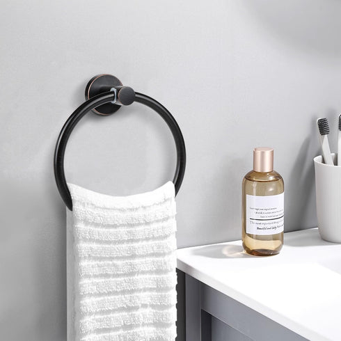 Cilee Oil Rubbed Bronze Towel Ring for Bathroom?Bath Towel Ring, Bathroom Hardware Accessories?Hand Towel Holder SUS304 Stainless Steel Bathroom T...
