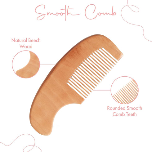 Baby Hair Brush Set – Soft Baby Brush Set for Newborns, Baby Comb and Brush Set Girl and Boy, Toddler Hair Brush and Toddler Comb - Baby Gift Set...