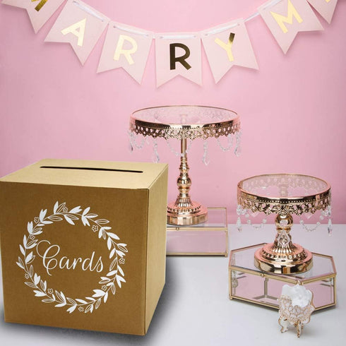 KALEFO Kraft Card Box Wedding Favors Post Boxes Cardboard Wedding Party Decor Table Centerpiece...