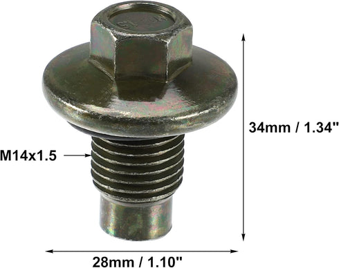 X AUTOHAUX 2 Set M14x1.5 Car Engine Oil Drain Plug with Washer 1013938 for Ford Focus 2004-2012 Steel Deep Green...