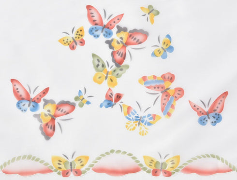 GOHD 3pcs Kitchen Curtain/Cafe Curtain Set, Farmhouse Air-Brushed by Hand of Flying Butterfly Design. (Swag and 24 inches Tiers Set)...