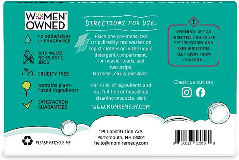 Laundry Detergent Strips | With Stain Fighting Hydrogen Peroxide for Color and White Loads | Eco-Friendly Laundry Sheets | Effective for Clean and...