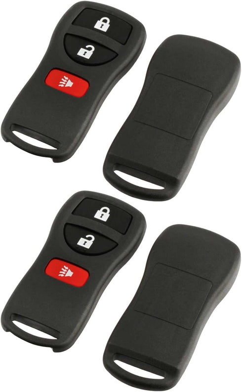 2 Key Fob Keyless Entry Remote Shell Case & Pad fits Nissan & Infiniti...