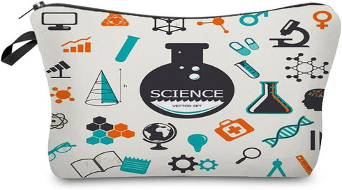 Science Cosmetic Bag for Women Cute Small Makeup Bag for Purse Travel Toiletry Zipper Pouch for Girls Gift for Students Science Makeup Bag for Her...