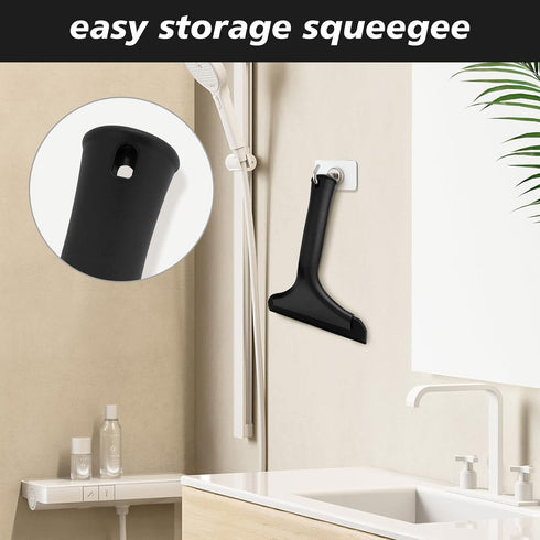 NEWISHTOOL Bathroom Shower Squeegee 5.9 Inch Soft Silicone Blade Squeegee for Shower Glass Door Mirrors Car Windshield, Kitchen Squeegee Counterto...